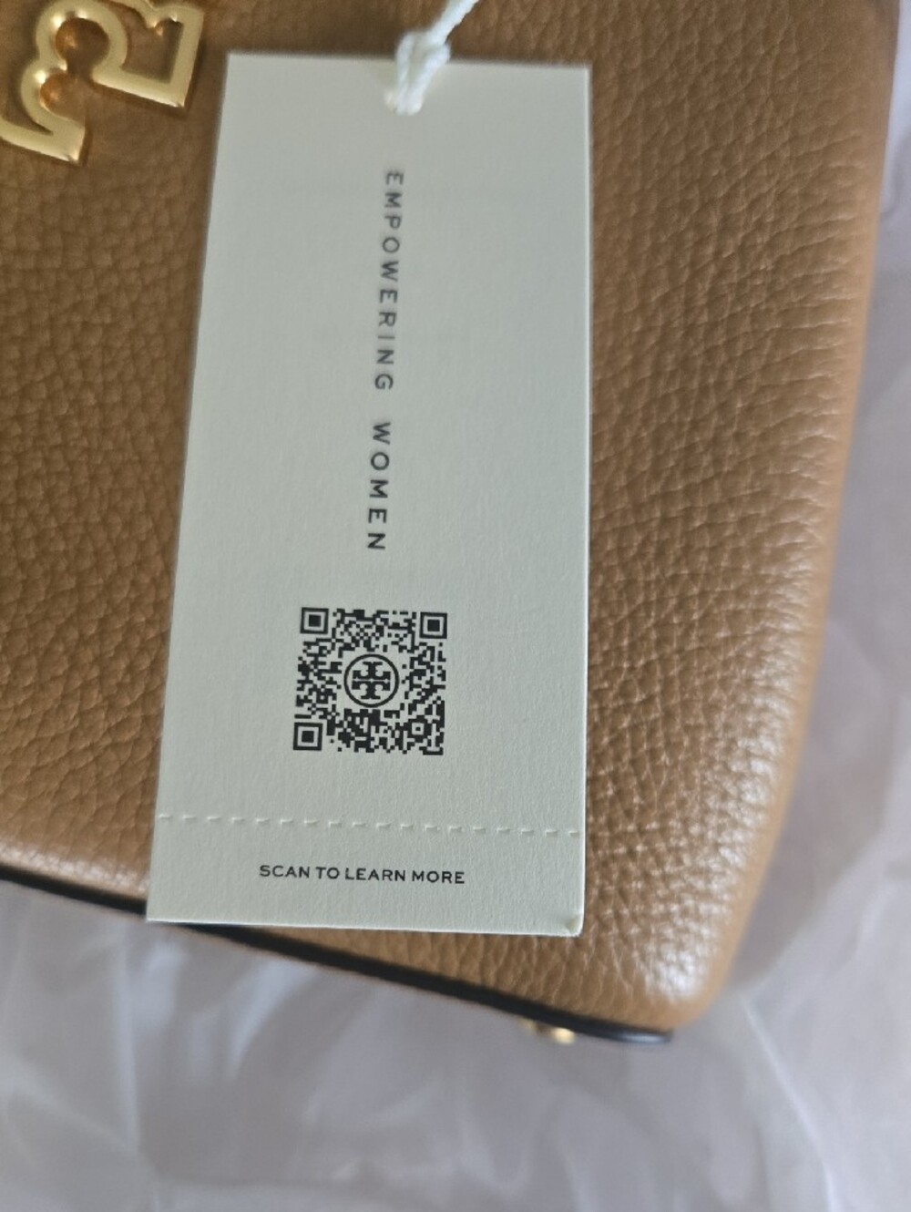 Tory Burch Britten Tan Pebbled Leather Micro Satchel - Picture 9 of 9